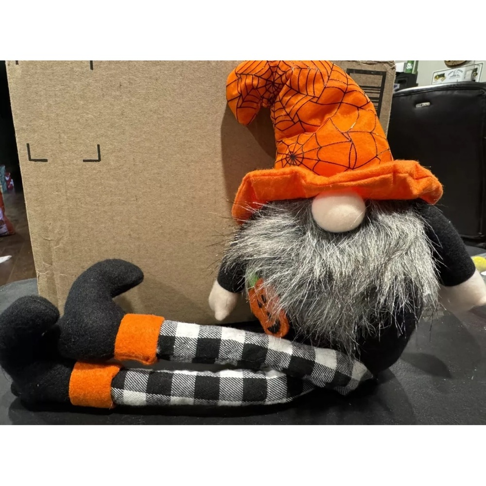 Halloween Decor - Large Sitting Gnome Plush Greeter